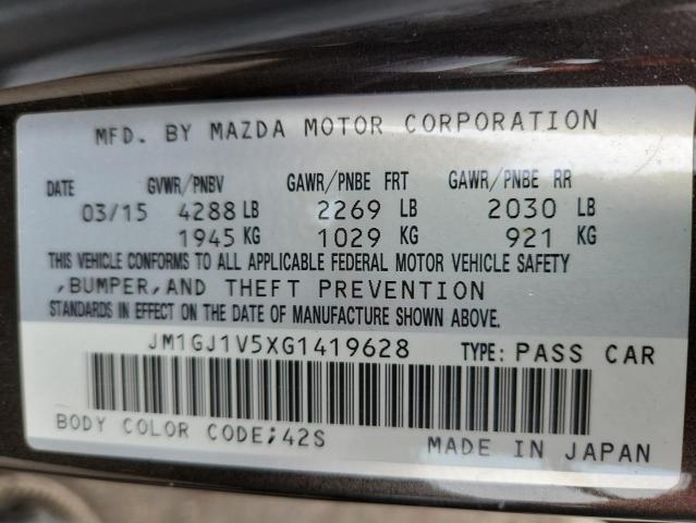 2016 MAZDA 6 TOURING JM1GJ1V5XG1419628