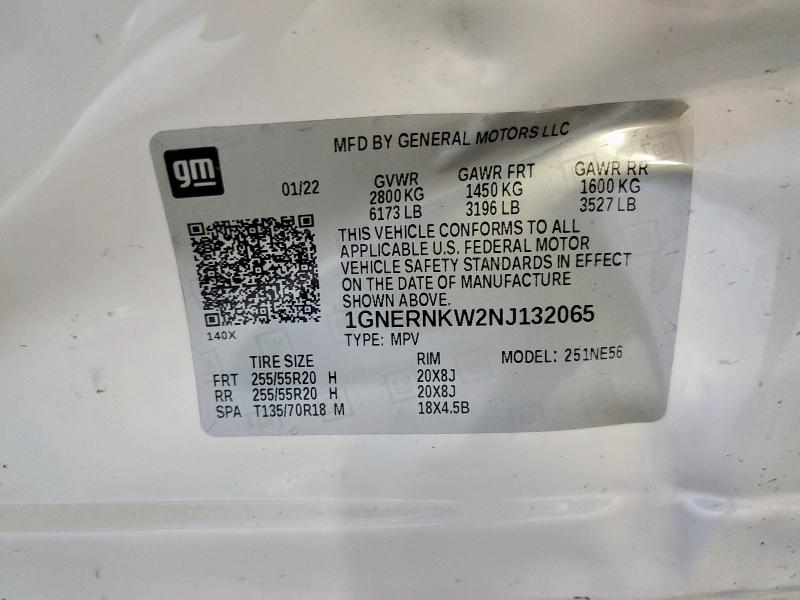 2022 CHEVROLET TRAVERSE H 1GNERNKW2NJ132065