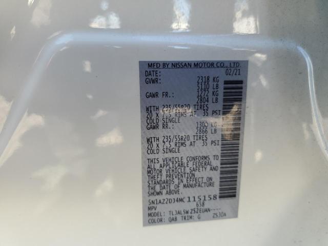 2021 NISSAN MURANO PLA 5N1AZ2DJ4MC115158