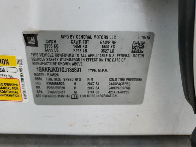 2016 CHEVROLET TRAVERSE LTZ - 1GNKRJKD7GJ185891