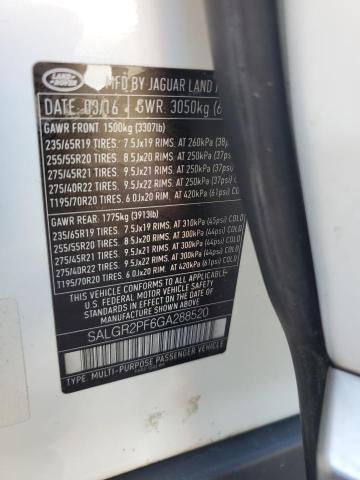 2016 LAND ROVER RANGE ROVE #3282394273