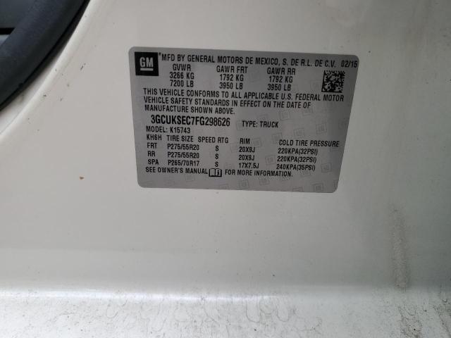 2015 CHEVROLET SILVERADO 3GCUKSEC7FG298626