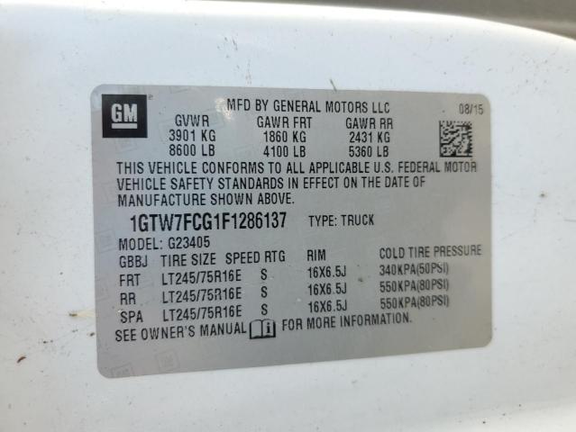 2015 GMC SAVANA G25 1GTW7FCG1F1286137