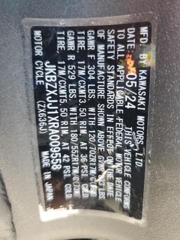 2024 KAWASAKI ZX636 K JKBZXJJ1XRA009558