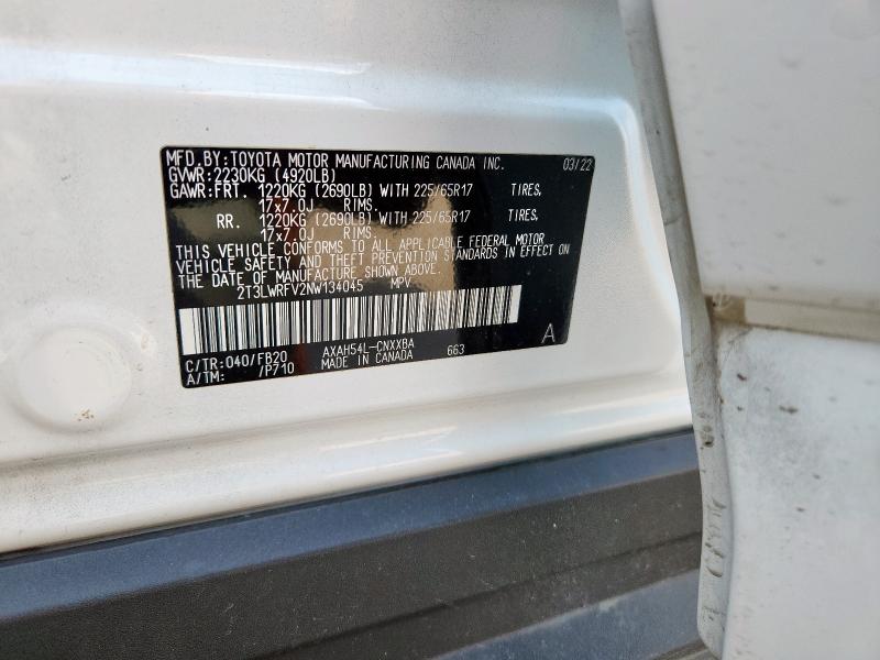 2022 TOYOTA RAV4 LE - 2T3LWRFV2NW134045