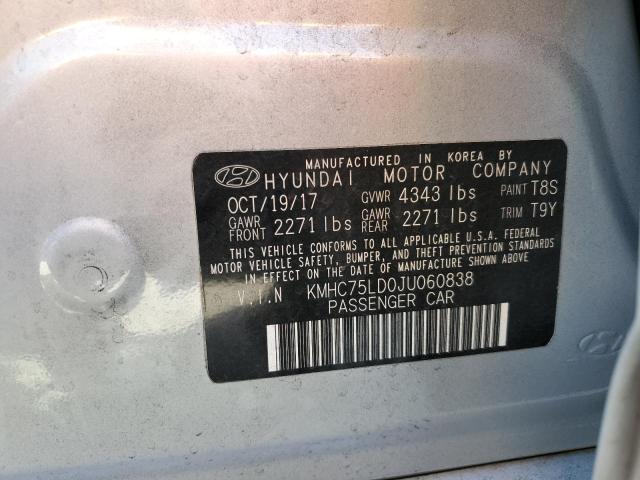 2018 HYUNDAI IONIQ LIMI KMHC75LD0JU060838
