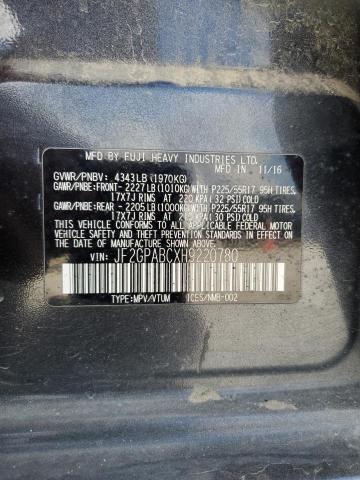 2017 SUBARU CROSSTREK PREMIUM JF2GPABCXH9220780