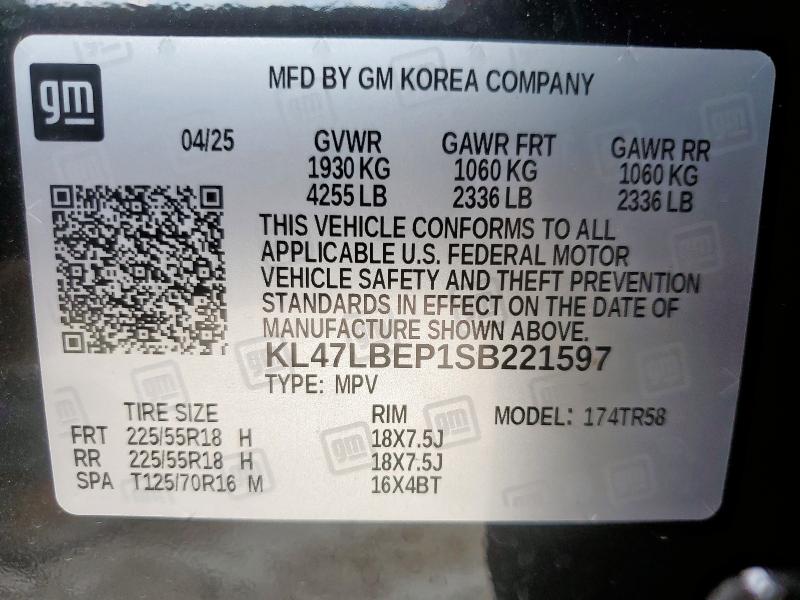 2025 BUICK ENVISTA SP KL47LBEP1SB221597