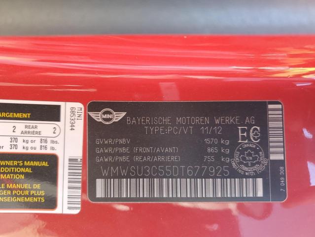 2013 MINI COOPER - WMWSU3C55DT677925