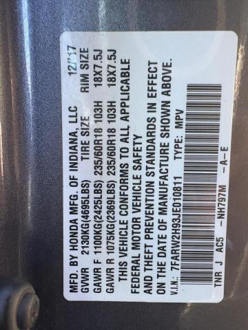 2018 HONDA CR-V TOURI 7FARW2H93JE010811