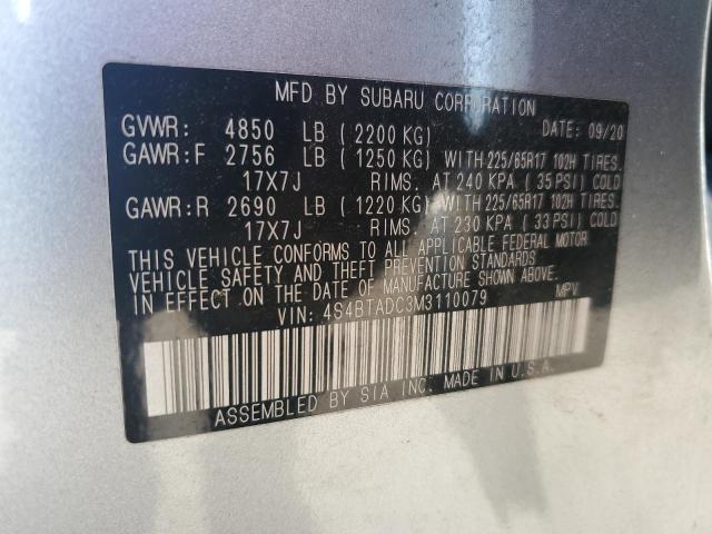 2021 SUBARU OUTBACK PREMIUM - 4S4BTADC3M3110079
