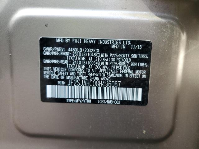 2016 SUBARU FORESTER 2.5I LIMITED JF2SJAHC0GH496067