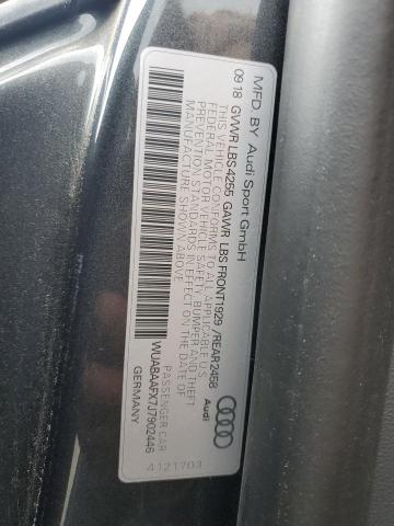 2018 AUDI R8 RWS WUABAAFX7J7902446
