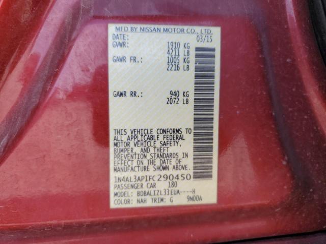 2015 NISSAN ALTIMA 2.5 1N4AL3AP1FC290450