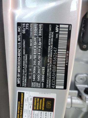 2015 MERCEDES-BENZ ML 350 4MA 4JGDA5HB8FA562647