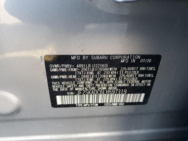 2020 SUBARU FORESTER JF2SKADC6LH597319