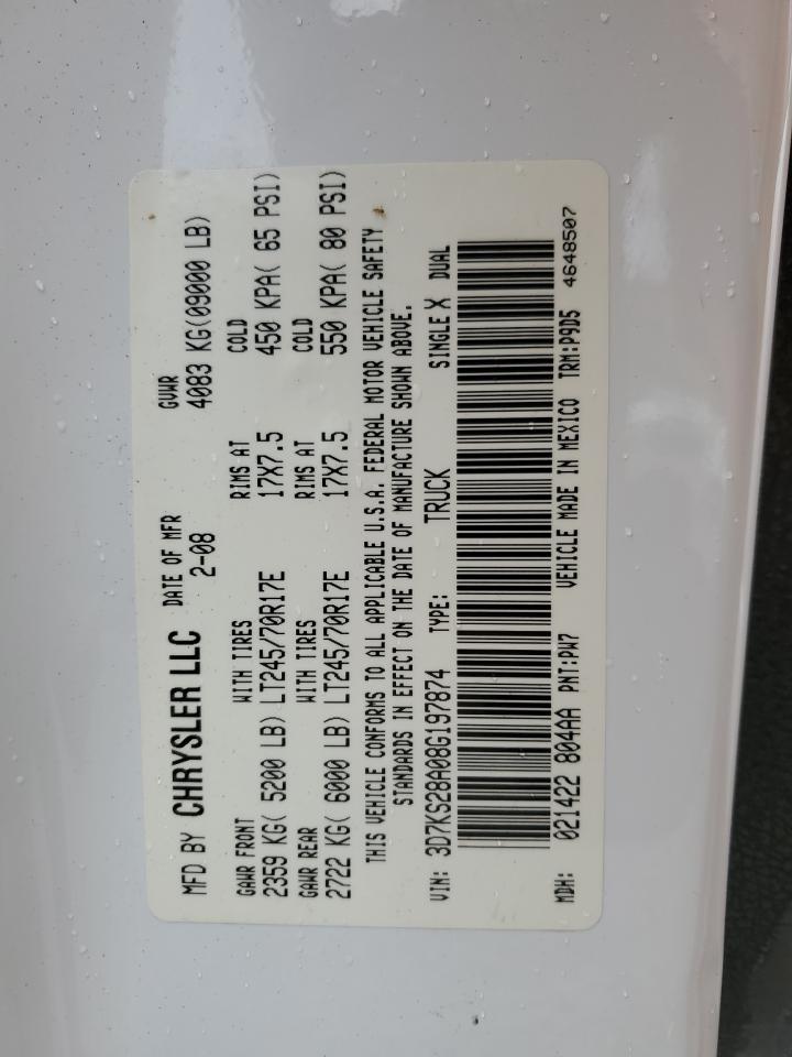 Lot #3273788350 2008 DODGE RAM 2500 S