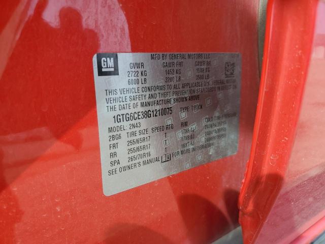 2016 GMC CANYON SLE 1GTG6CE38G1210075