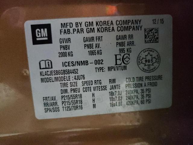 2016 BUICK ENCORE - KL4CJESB6GB584452