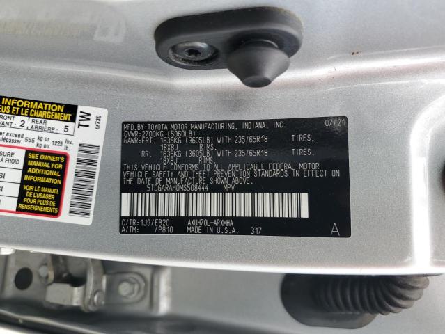 2021 TOYOTA HIGHLANDER 5TDGARAH0MS508444