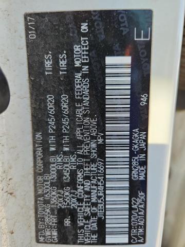 2017 TOYOTA 4RUNNER 4D JTEBU5JR4H5416697