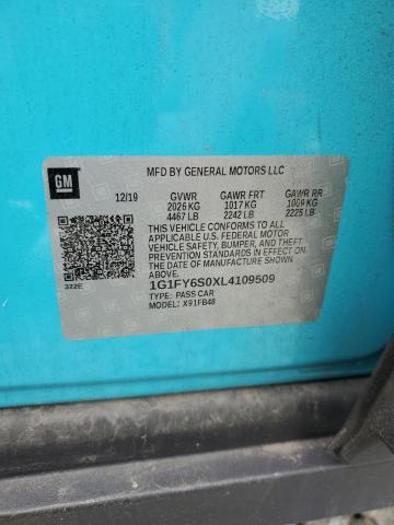 2020 CHEVROLET BOLT EV LT 1G1FY6S0XL4109509