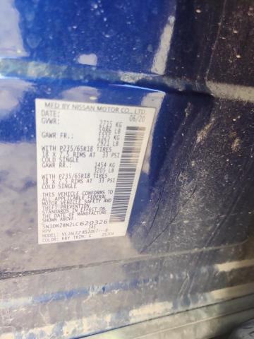 2020 NISSAN PATHFINDER - 5N1DR2BN2LC620326