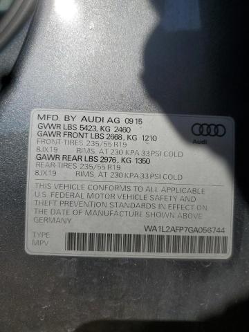 2016 AUDI Q5 PREMIUM WA1L2AFP7GA056744