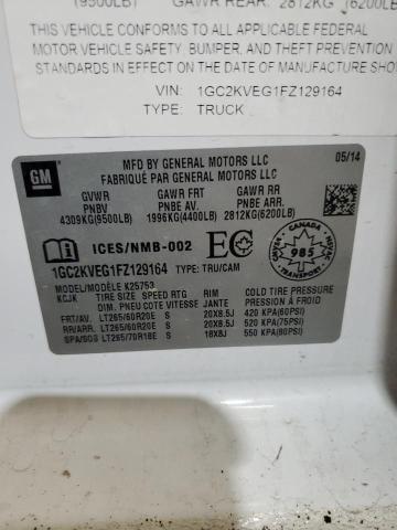 2015 CHEVROLET SILVERADO 1GC2KVEG1FZ129164