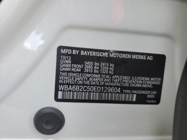 2014 BMW 650 I GRAN - WBA6B2C50ED129604