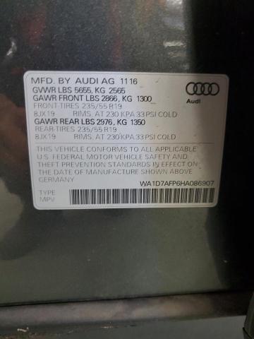 2017 AUDI Q5 PREMIUM PLUS S-LINE WA1D7AFP6HA086907