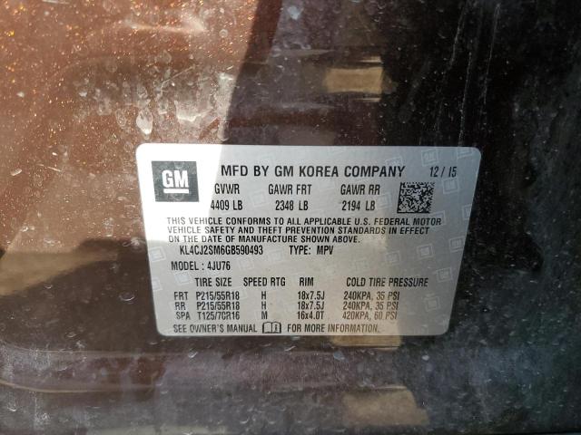 2016 BUICK ENCORE SPORT TOURING KL4CJ2SM6GB590493