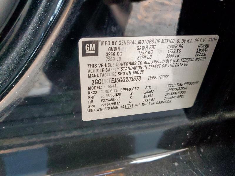 2016 CHEVROLET SILVERADO K1500 HIGH COUNTRY 3GCUKTEJ5GG203678