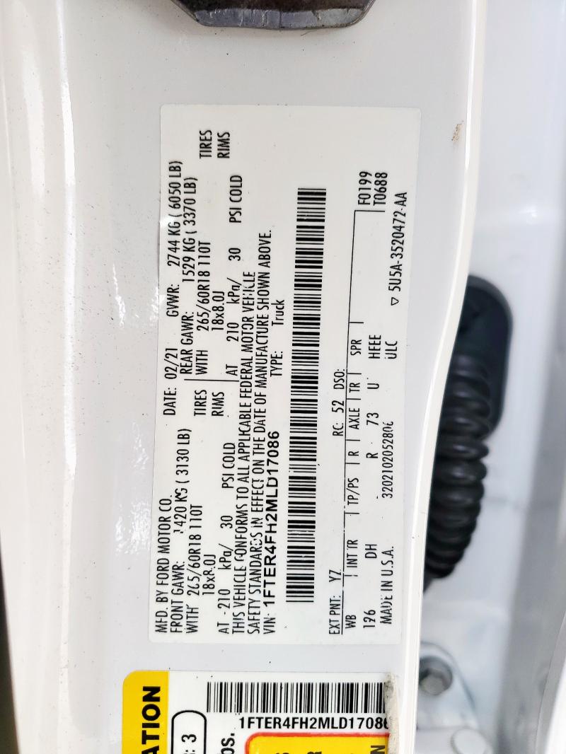 2021 FORD RANGER XL - 1FTER4FH2MLD17086