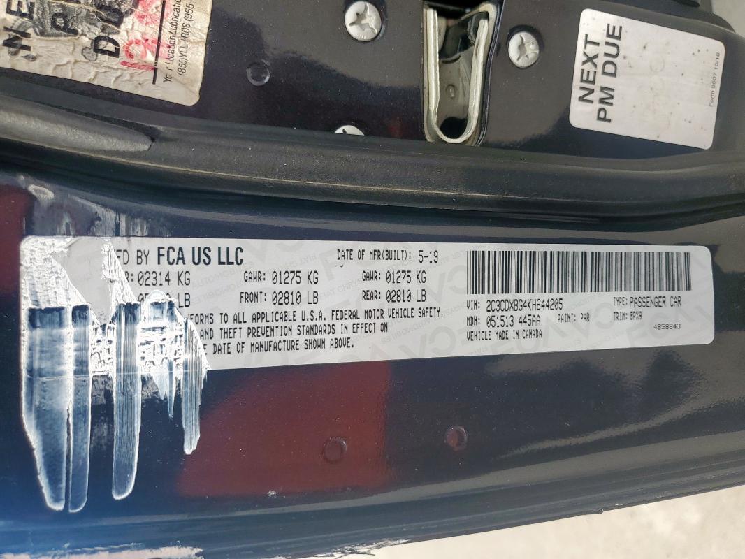 2019 DODGE CHARGER SX 2C3CDXBG4KH644205