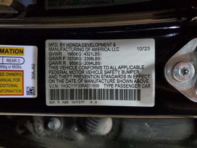 2024 HONDA ACCORD EX 1HGCY1F33RA011659