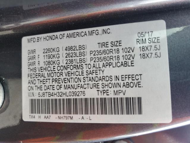 2017 ACURA RDX 5J8TB4H32HL039276