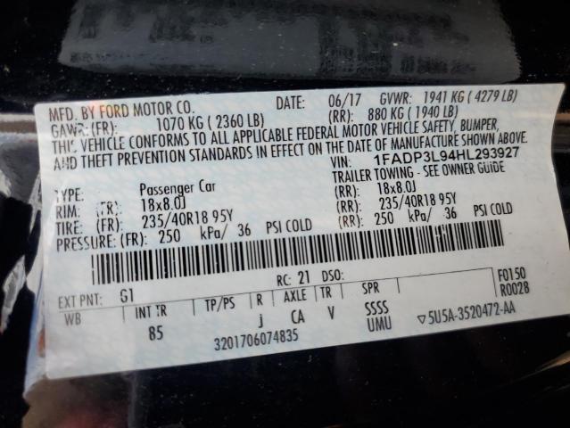 2017 FORD FOCUS ST 1FADP3L94HL293927