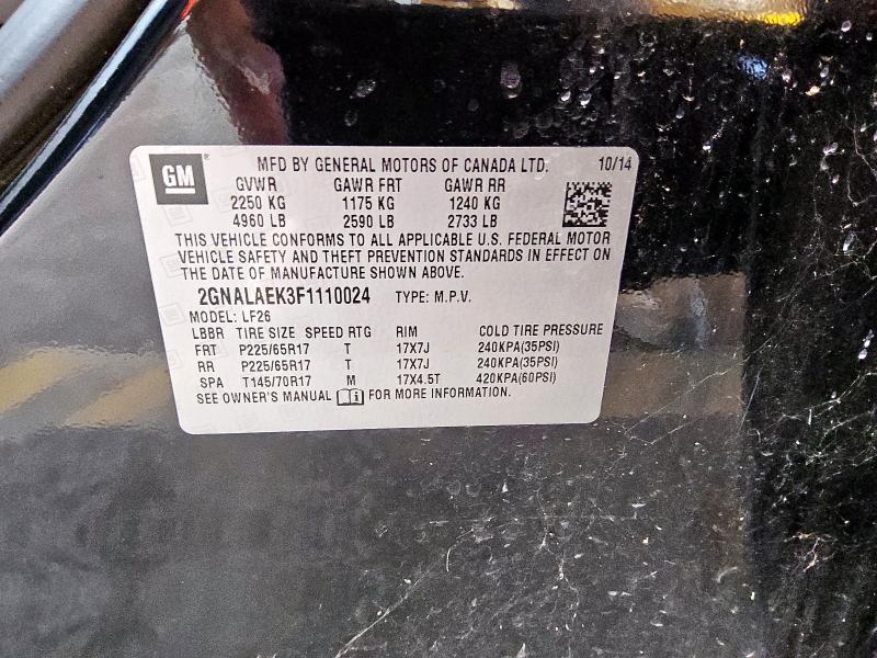 2015 CHEVROLET EQUINOX LS 2GNALAEK3F1110024