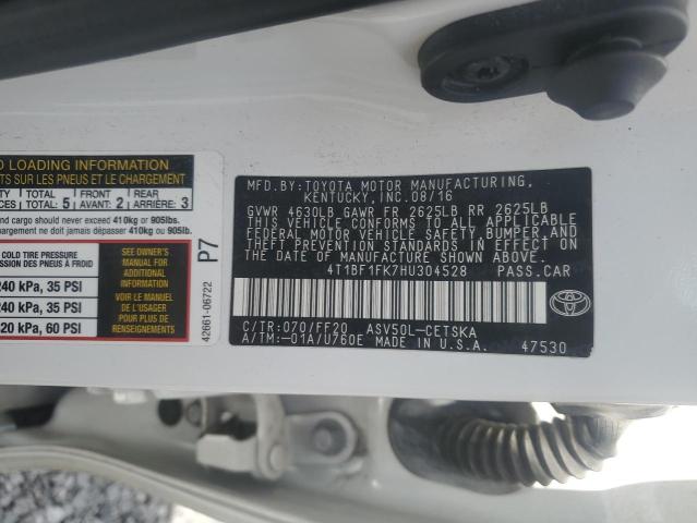 2017 TOYOTA CAMRY LE - 4T1BF1FK7HU304528