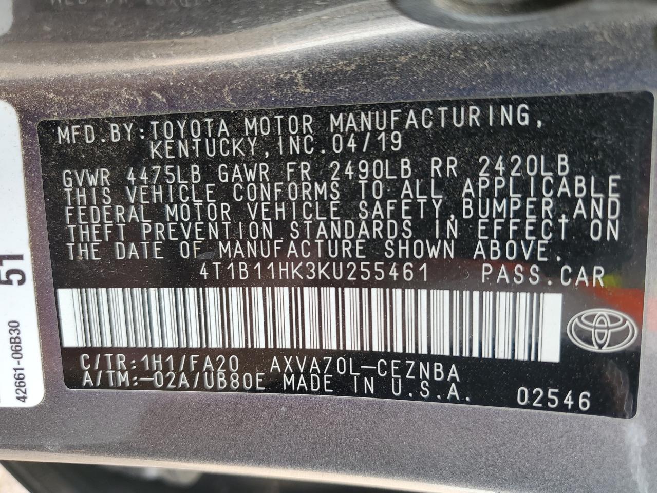 TOYOTA CAMRY L