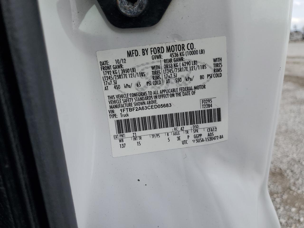 Lot #3301857965 2012 FORD F250 SUPER