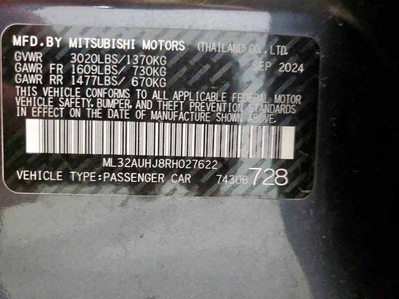 2024 MITSUBISHI MIRAGE ES ML32AUHJ8RH027622