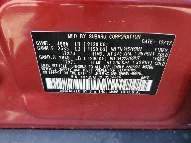 2018 SUBARU OUTBACK 2. 4S4BSAFC3J3284505