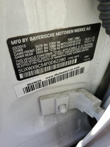 2015 BMW X3 XDRIVE2 5UXWX9C54F0D62280
