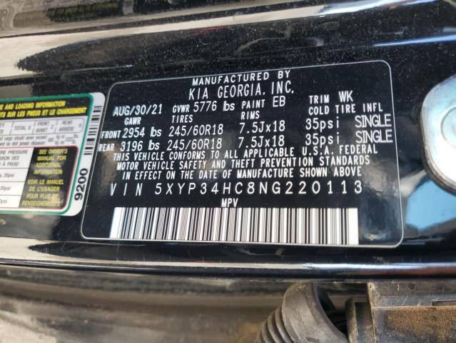 2022 KIA TELLURIDE 5XYP34HC8NG220113