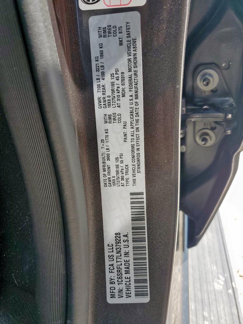 2020 RAM 1500 REBEL 1C6SRFLT7LN379228