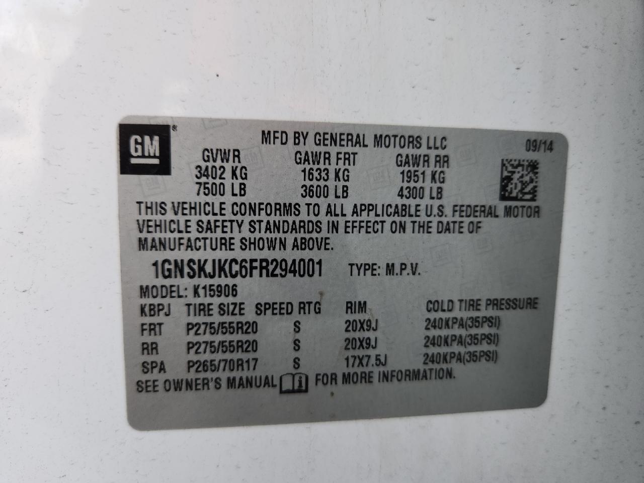 CHEVROLET SUBURBAN K1500 LT