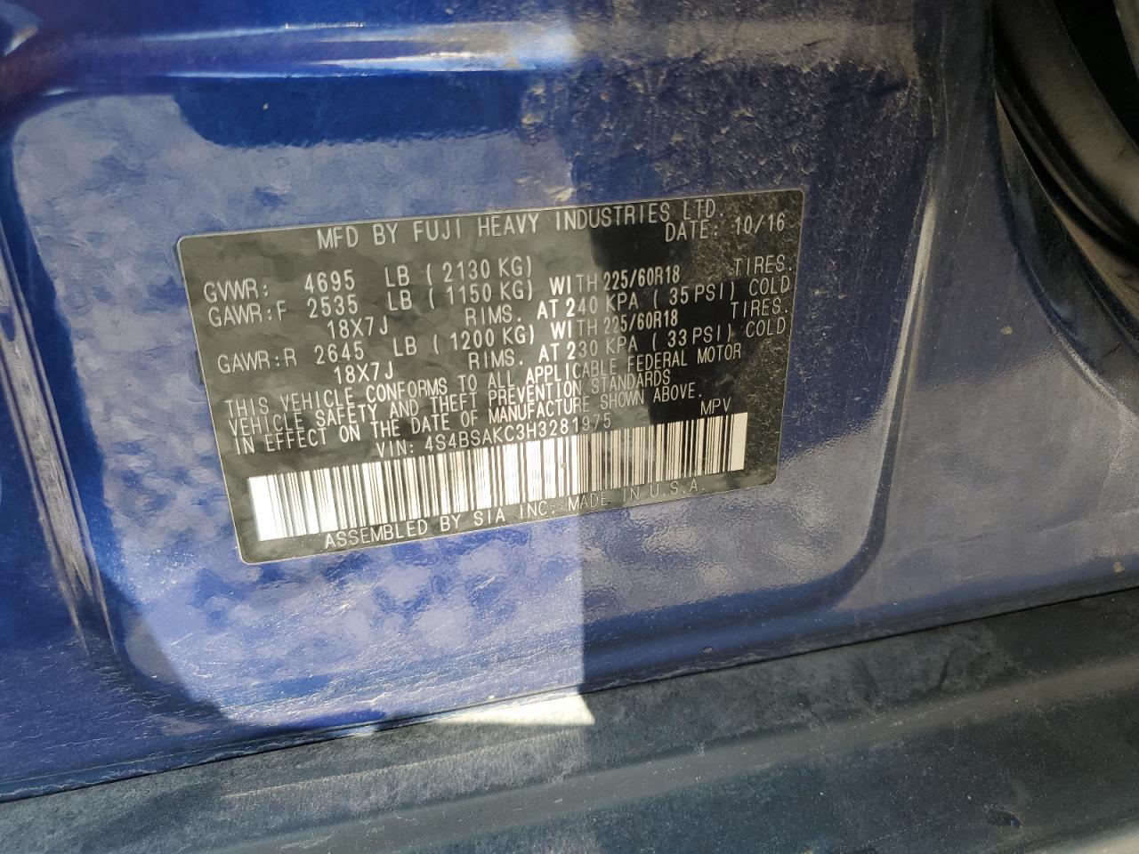 SUBARU OUTBACK 2.5I LIMITED