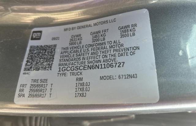 2022 CHEVROLET COLORADO L 1GCGSCEN6N1106727